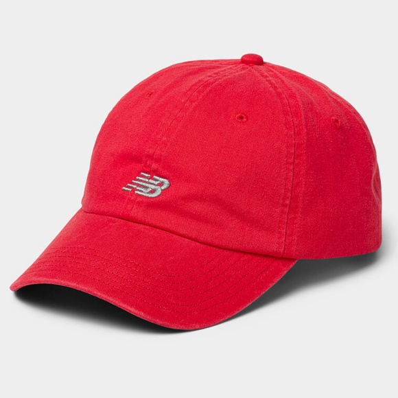 New Balance unisex red V 2.0 100% cotton dad cap hat NWT - Picture 1 of 8